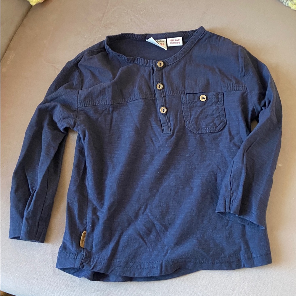 Zara Dark Blue Long Sleeve Kids Tee18-24 mos